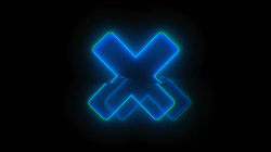 Neon Glitch Shapes - Neon X